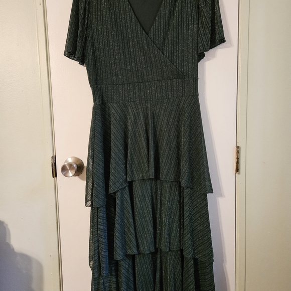 Chic Green (Dark)  Striped High-Low Dress - Picture 3 of 3